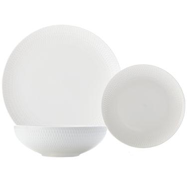 12 Piece White Basics Diamonds Dinner Set